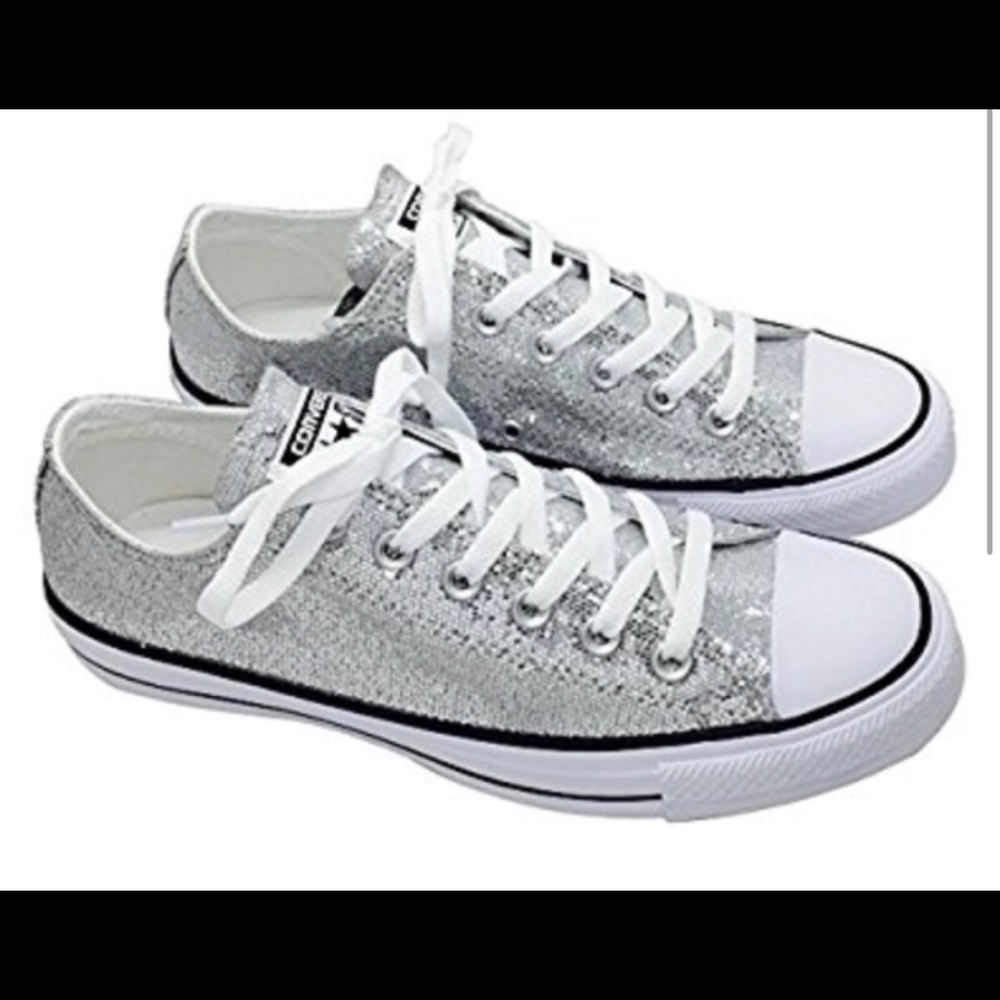 Converse Silver Low Tops Men’s 11/Women’s Size 13